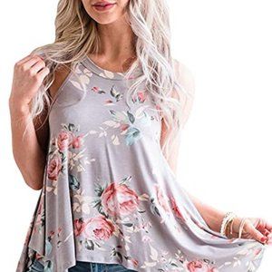Women Casual Tank Top Floral Shirts Flowy